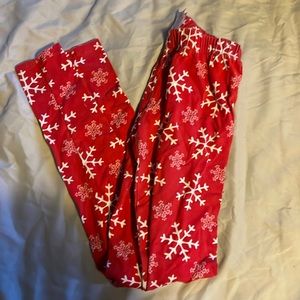 red christmas leggings with snowflakes NOBO XS 1